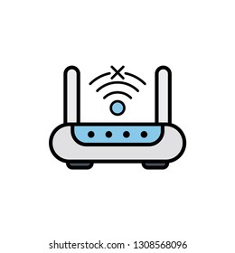 Router flat vector icon sign symbol