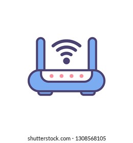 Router flat vector icon sign symbol