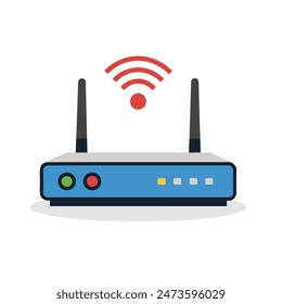 Router flat vector illustration on white background