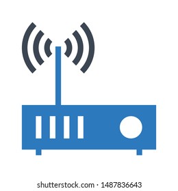 router glyph colour vector icon