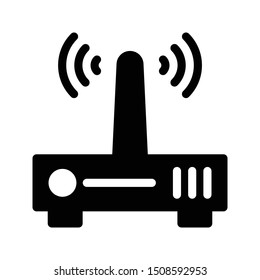 router glyph flat vector icon