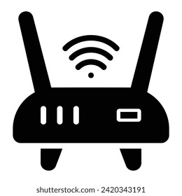 Router-Glyphe Symbol auf weißem Hintergrund