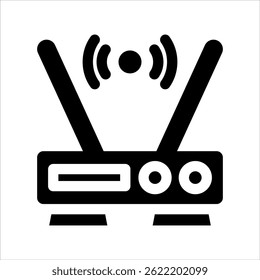 Symbol für das Routersymbol. Einfache Vektorgrafik auf weißem Hintergrund