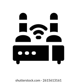 router glyph icon. Strong and solid vector icon for websites, mobile interfaces, presentations, and visual branding. High quality and easy to edit.