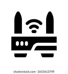router glyph icon. Strong and solid vector icon for websites, mobile interfaces, presentations, and visual branding. High quality and easy to edit.