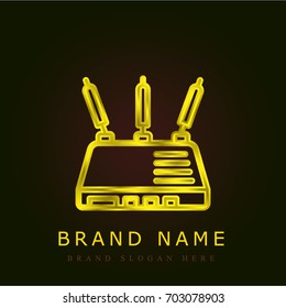 Router golden metallic logo