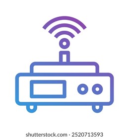 Router gradient icons. can be used for networks, technology and wifi. editable stroke, suitable for websites, UI and interfaces.