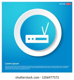 Router Icon Abstract Blue Web Sticker Button - Free vector icon