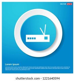 Router Icon Abstract Blue Web Sticker Button - Free vector icon