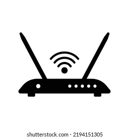Router icon in black solid style