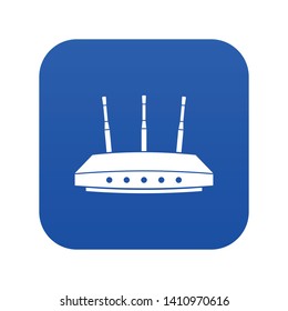 Router icon blue vector isolated on white background