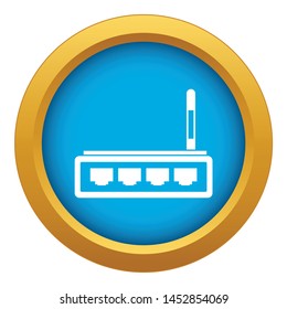 Router icon blue vector isolated on white background for any design