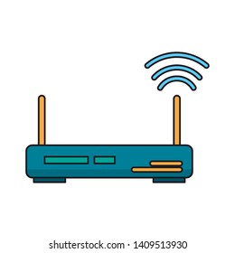 router icon cartoon isolated vector illustration graphic design