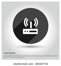 Router Icon. Circle concept web buttons. vector illustration. Flat design style