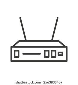 Router Icon Depicting a Wi-Fi Device in Black and White