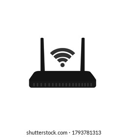 Diseño plano del icono del router. Aislado sobre fondo blanco. 
