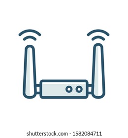 Router icon design template, color style