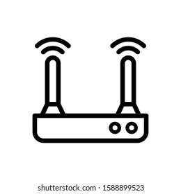 Router icon design template, outlined style, editable stroke