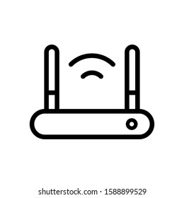 Router icon design template, outlined style, editable stroke
