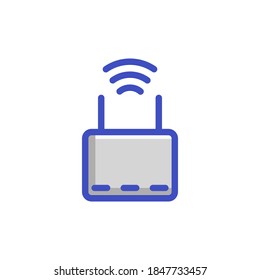 a router icon emitting a wifi network
