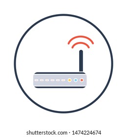 Router Icon. Flat Illustration Of Router Vector Icon. Router Sign Symbol