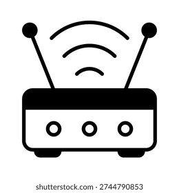 Router Icon. glyph icon style. isolated on white