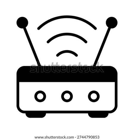 Router Icon. glyph icon style. isolated on white