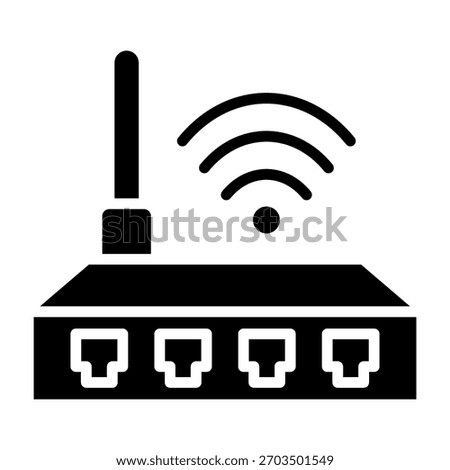 Router Icon Glyph Style Vector Illustration