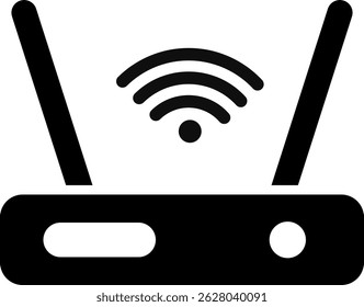 router icon. Internet broadband technology. Wireless broadband modem with antennas. Network switch. modem with wifi network
