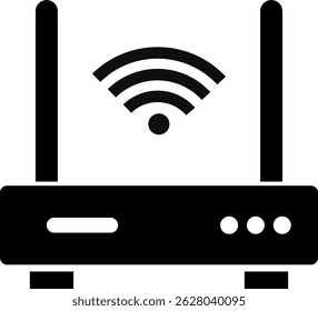 ícone do roteador. Tecnologia de banda larga para Internet. Ícones do Equipamento de rede. Conexão de rede sem fio. sinal de rede