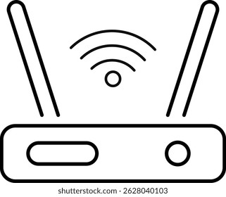 router icon. Internet broadband technology. Wireless broadband modem with antennas. Network switch. modem with wifi network
