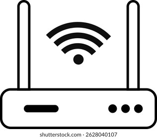 ícone do roteador. Tecnologia de banda larga para Internet. Ícones do Equipamento de rede. Conexão de rede sem fio. sinal de rede