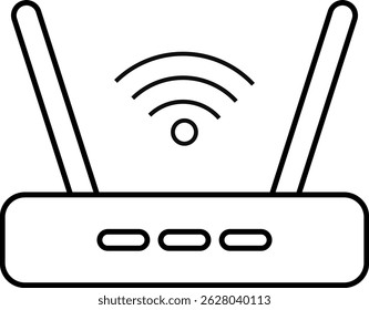 router icon. Internet broadband technology. Wireless broadband modem with antennas. Network switch. modem with wifi network
