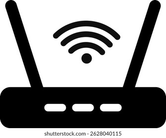 router icon. Internet broadband technology. Wireless broadband modem with antennas. Network switch. modem with wifi network

