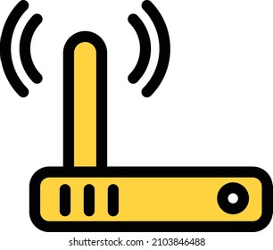router Icon isolated on white background. Vector illustration. Eps10. Vector icon for website design and app