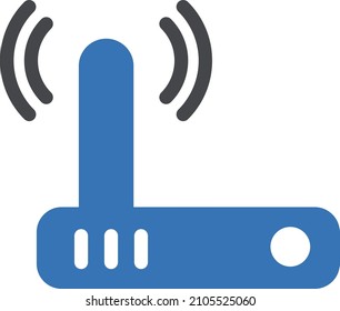 Icono del router aislado en fondo blanco. Ilustración vectorial. Eps10. Icono de vector para el diseño y aplicación de sitios web