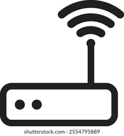 Router icon isolated on white background . Wifi router icon . Wifi modem . Vector illustration