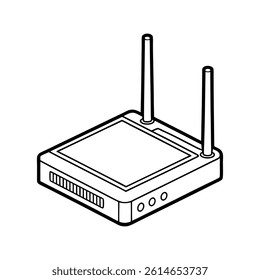 Router Icon Line Drawing Vector Isolated

