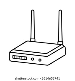 Router Icon Line Drawing Vector Isolated

