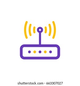 Router icon, line style
