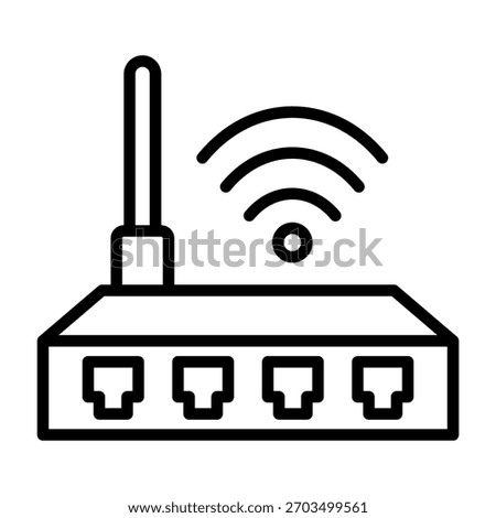 Router Icon Line Style Vector Illustration