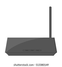 Router icon in monochrome style isolated on white background. Personal computer symbol stock vector illustration.