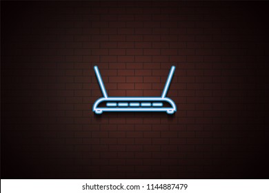 router icon in neon style. One of Appliances collection icon can be used for UI/UX