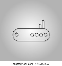 Router icon. Outline 3d vector wireless internet symbol