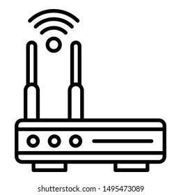 Router icon. Outline router vector icon for web design isolated on white background