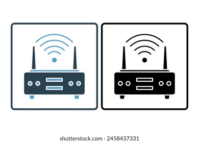 ícono de router. ícono relacionado con el ordenador. adecuado para Sitio web, App, interfaces de usuario, imprimible, etc. estilo de ícono sólido. diseño de Vector simple editable