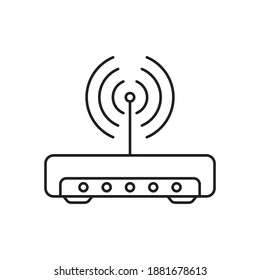 Router icon. Router related signal line icon isolated