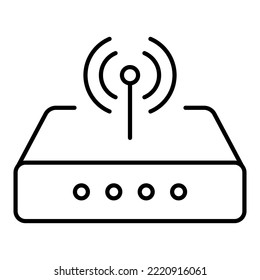 Router icon. Router related signal line icon isolated, wifi router.