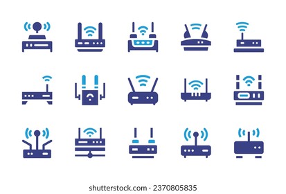 Router icon set. Duotone color. Vector illustration. Containing router, wifi router.