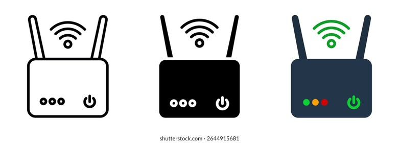 Router icon set. for mobile concept and web design on white background